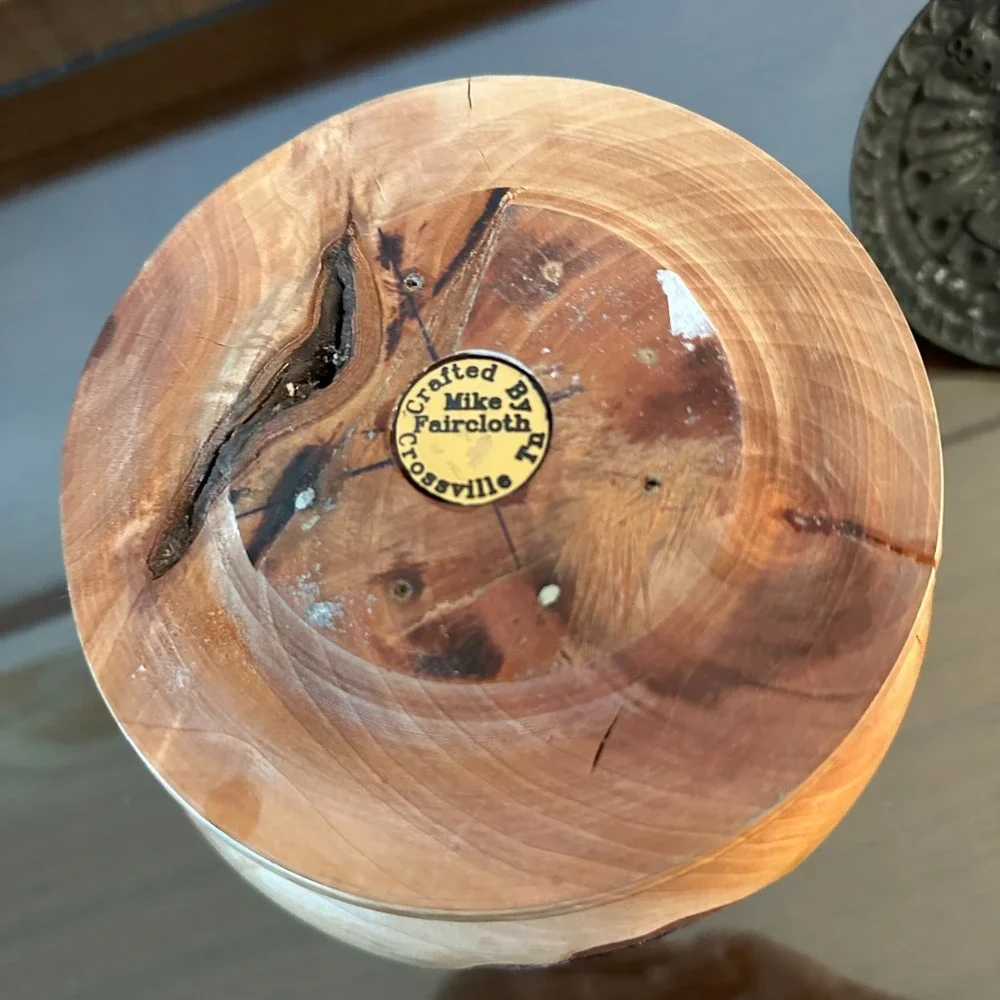 Hand Turned‎ Wooden Urn Vase Vessel Mike Faircloth Crossville TN